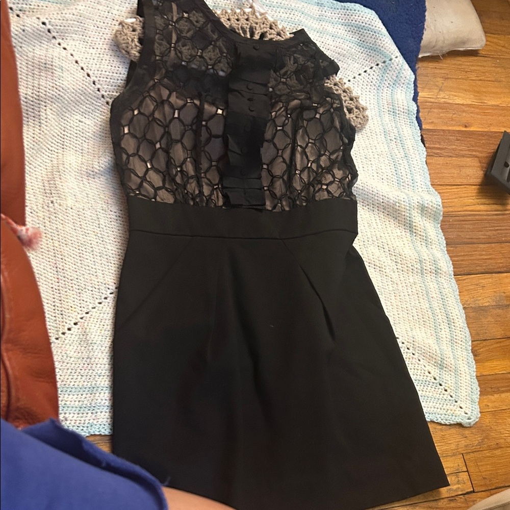 Vintage Black Mesh‎ Mini Dress